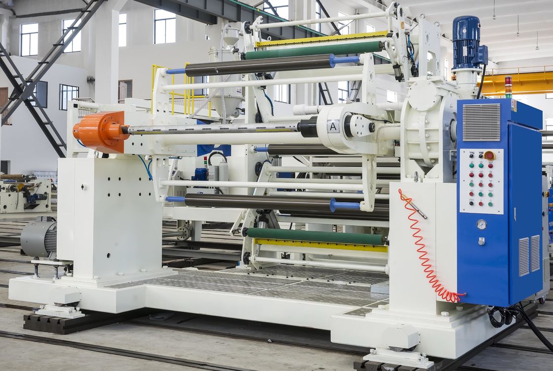 Mesin Laminating Kertas Otomatis Kecepatan Cepat Dengan Sistem EPC Jenis Ultrasonik Putih dan Biru